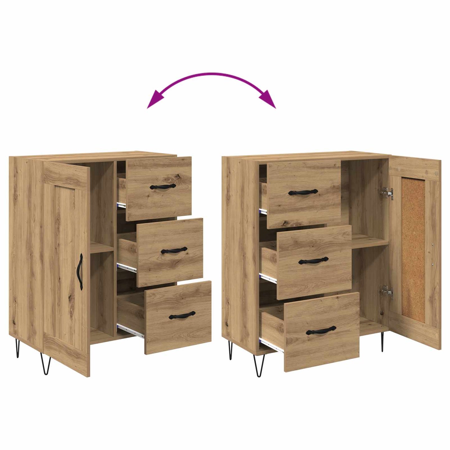 Sideboard Artisan-Eiche 69,5 x 34 x 90 cm Holzwerkstoff