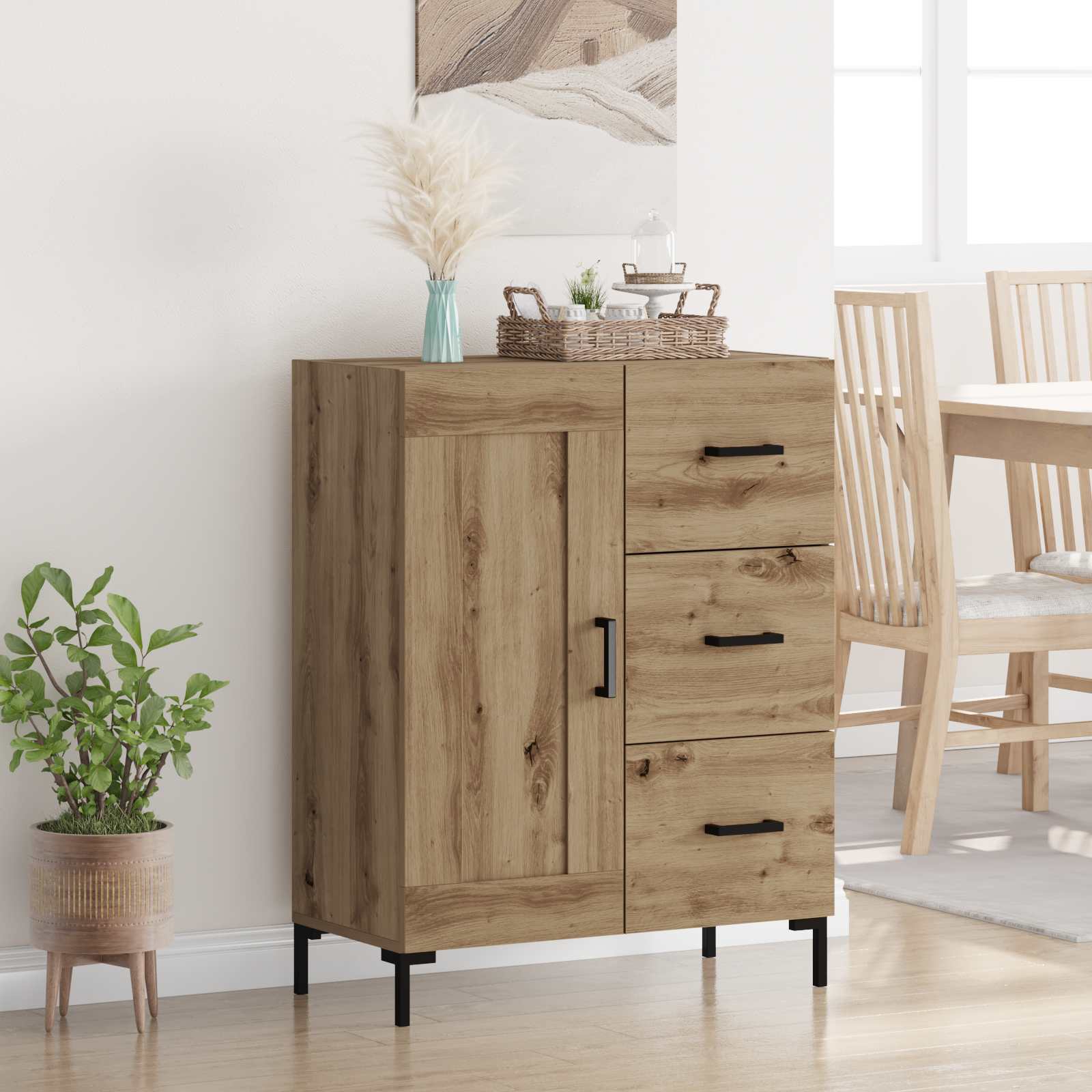 Sideboard Artisan-Eiche 69.5 x 34 x 90 cm Holzwerkstoff