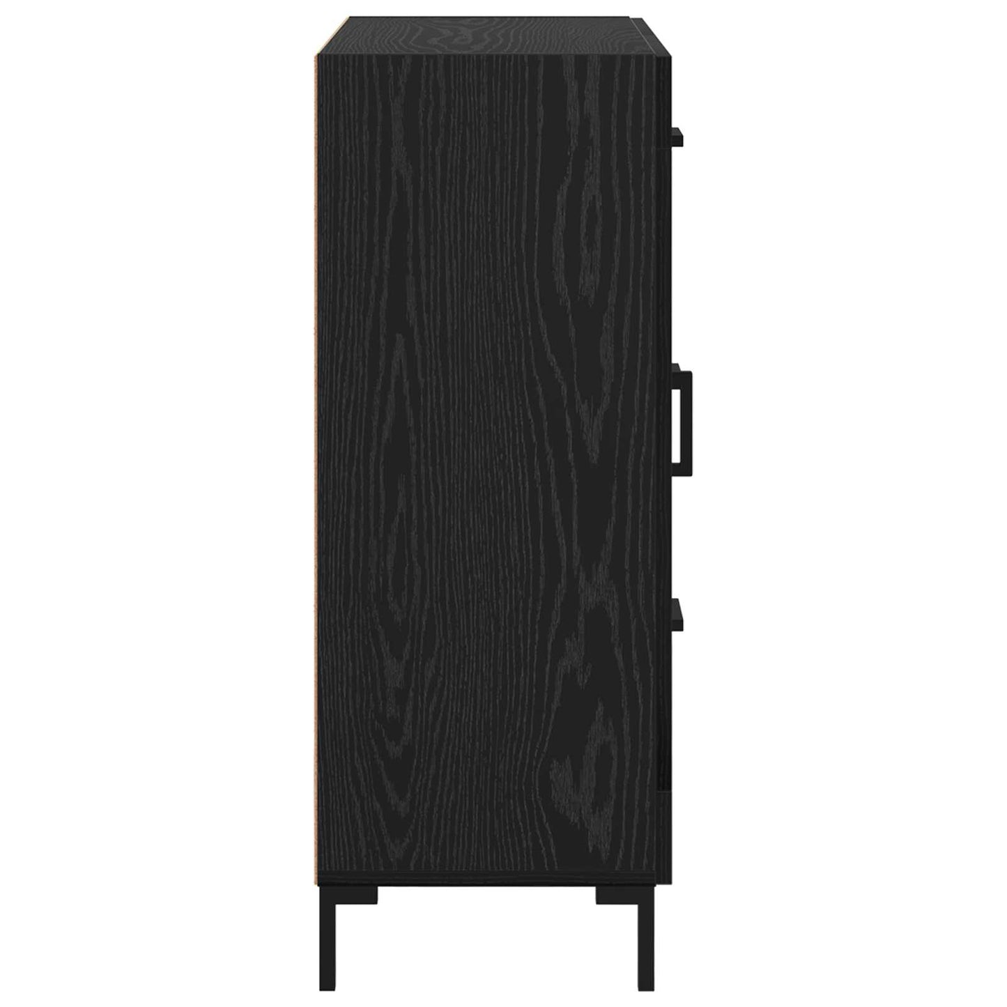 Sideboard Schwarz Eichen-Optik 69.5 x 34 x 90 cm Holzwerkstoff
