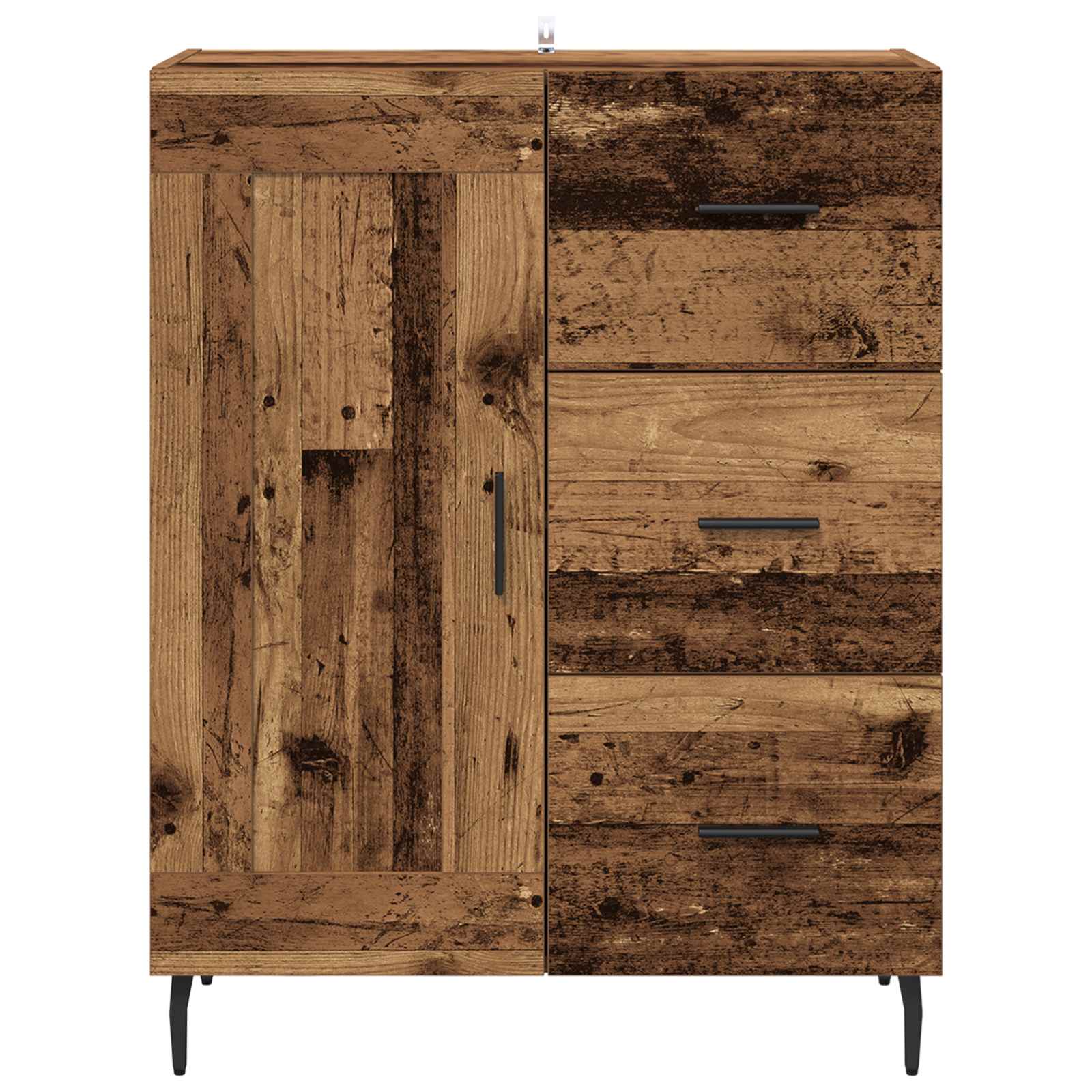 Sideboard Altholz 69,5 x 34 x 90 cm Verbundholz und Eisen