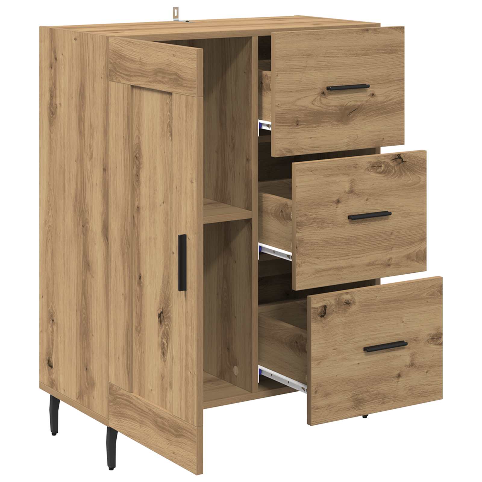 Sideboard Artisan-Eiche 69,5 x 34 x 90 cm Verbundholz und Eisen