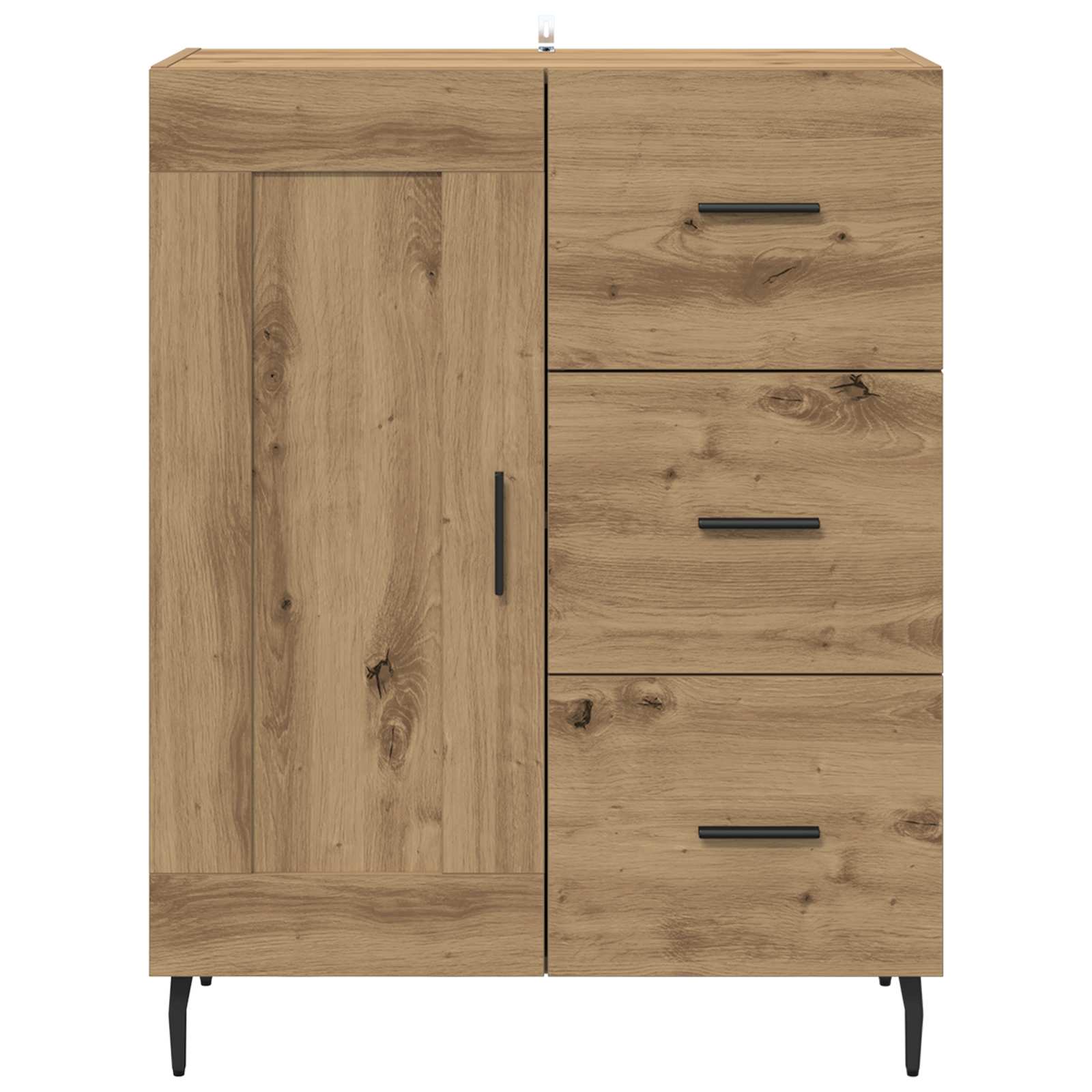 Sideboard Artisan-Eiche 69,5 x 34 x 90 cm Verbundholz und Eisen