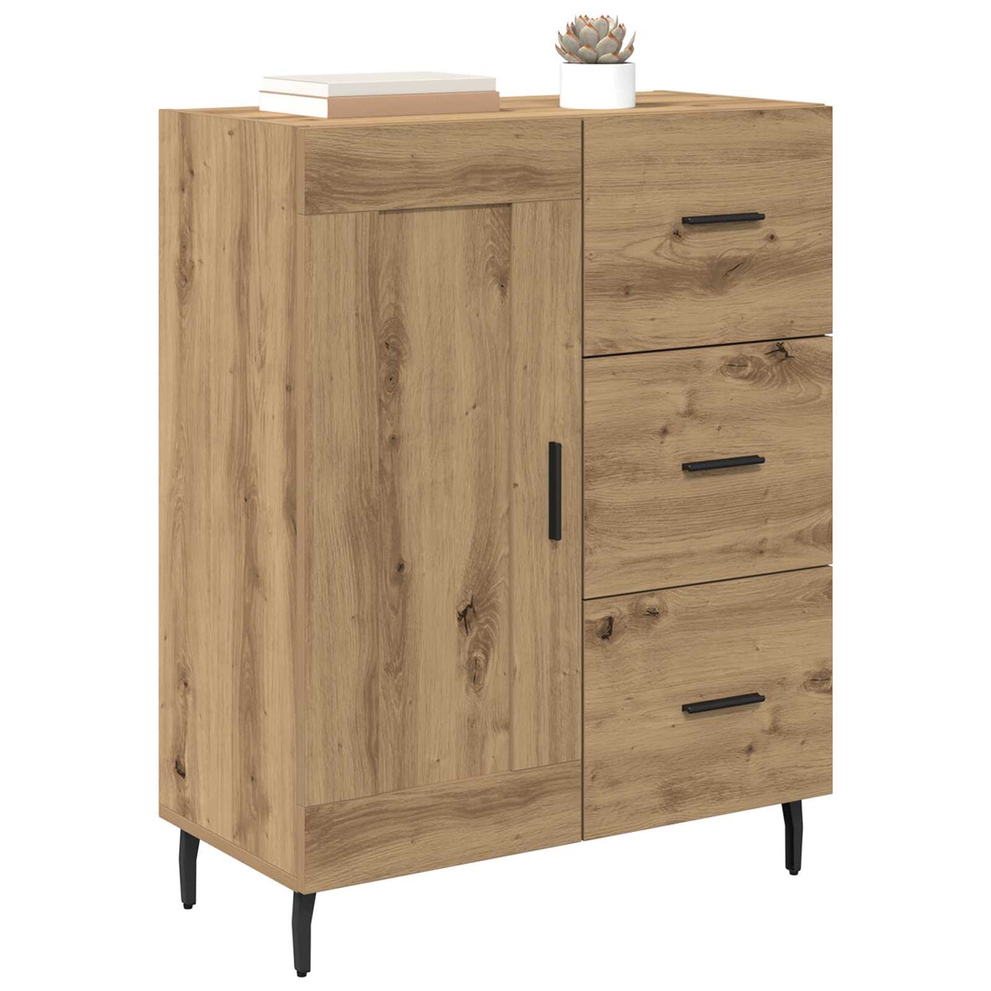 Sideboard Artisan-Eiche 69,5 x 34 x 90 cm Verbundholz und Eisen