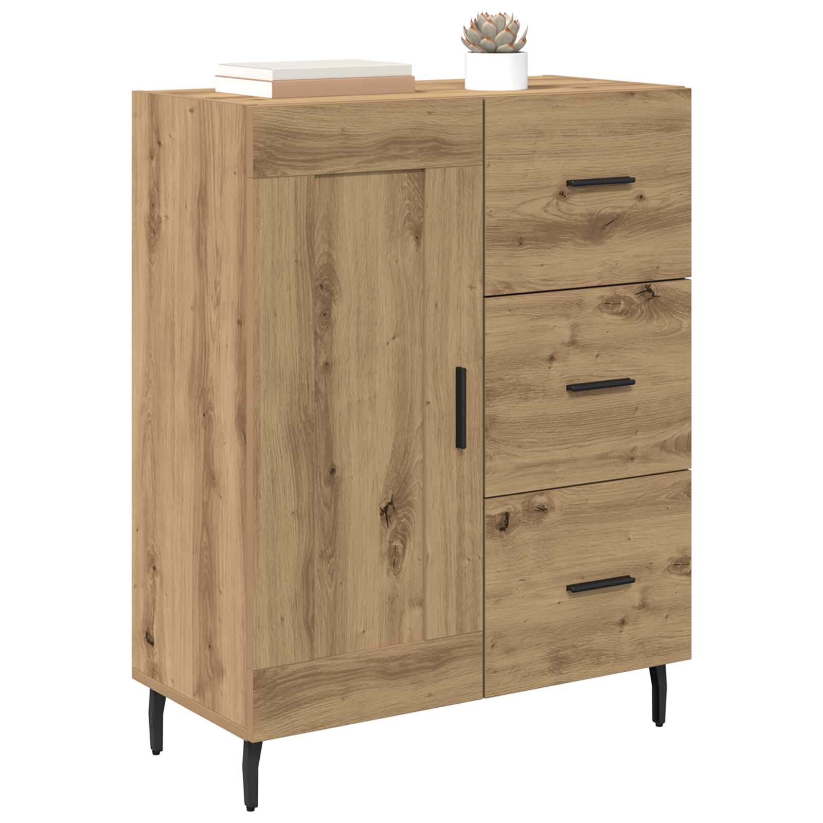 Sideboard Artisan-Eiche 69,5 x 34 x 90 cm Verbundholz und Eisen
