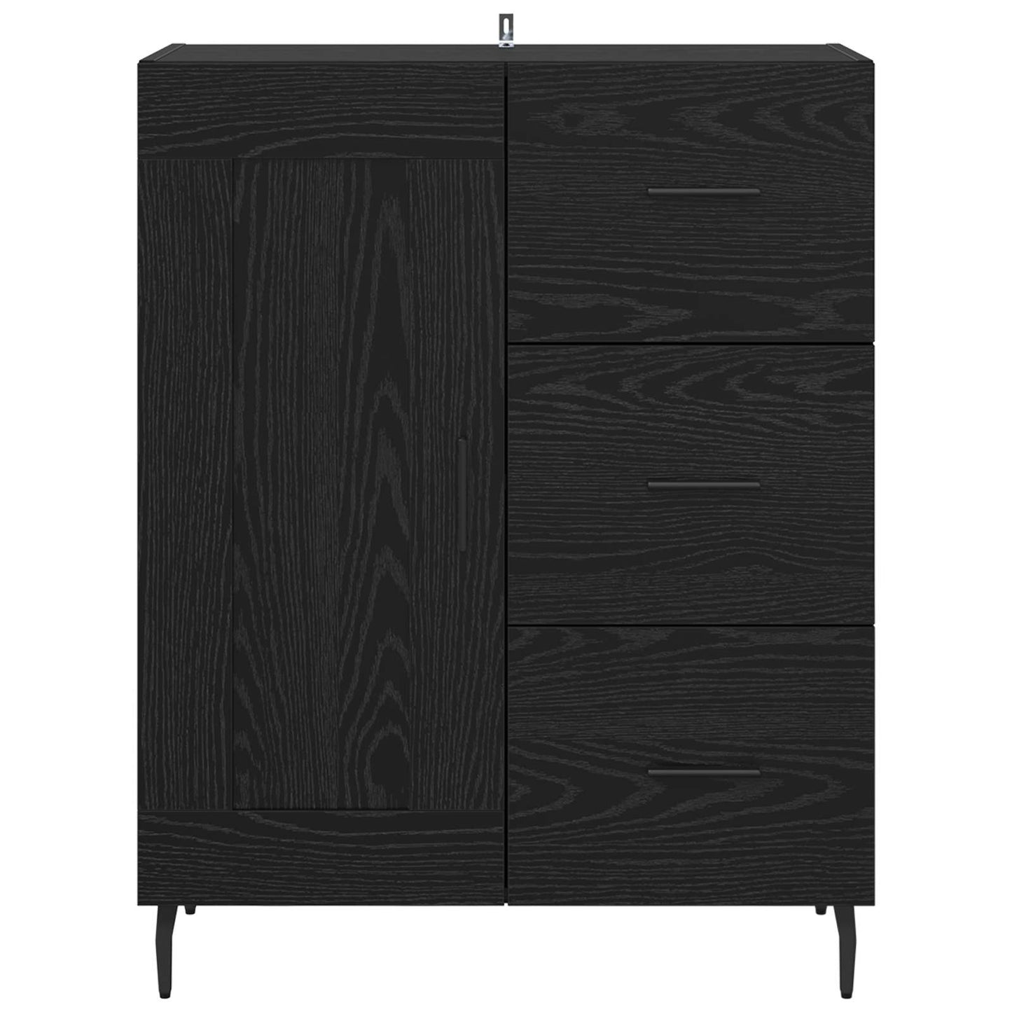 Sideboard mit Schubladen Schwarz Eichen-Optik 69,5 x 34 x 90 cm