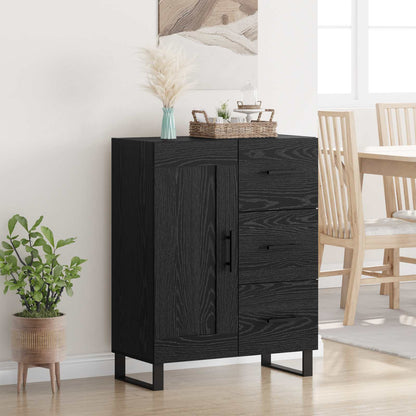 Sideboard mit Schubladen Schwarz Eichen-Optik 69,5 x 34 x 90 cm