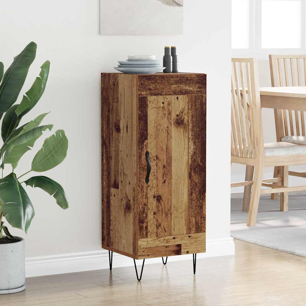Sideboard Altholz 34,5 x 34 x 90 cm Verbundholz und Eisen