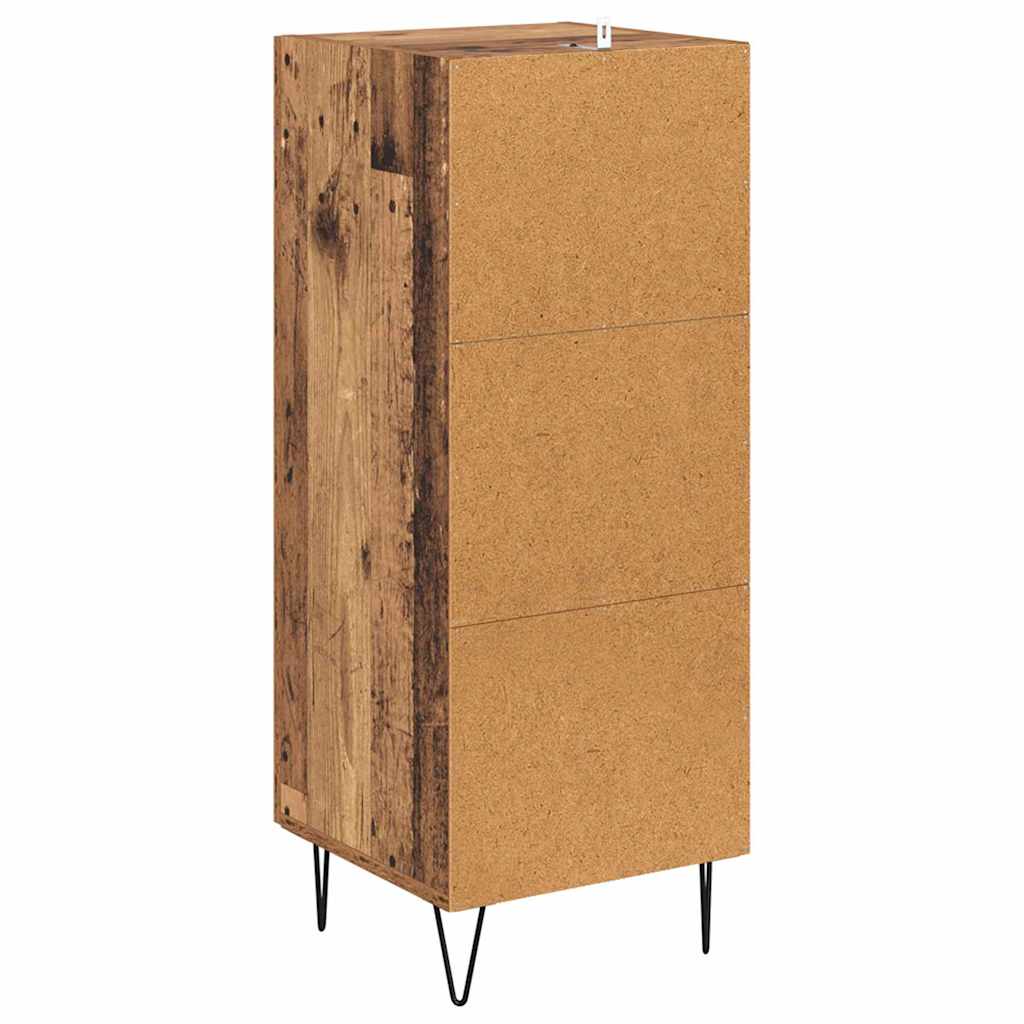 Sideboard Altholz 34,5 x 34 x 90 cm Verbundholz und Eisen