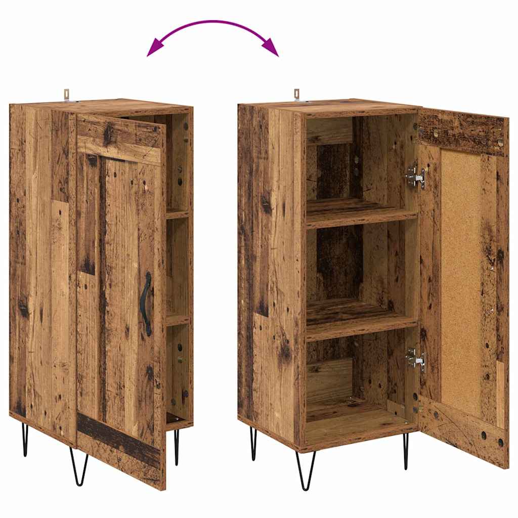 Sideboard Altholz 34,5 x 34 x 90 cm Verbundholz und Eisen