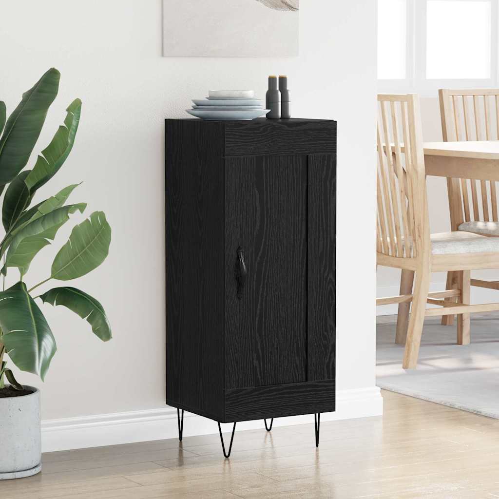 Sideboard Schwarz Eichen-Optik 34,5 x 34 x 90 cm