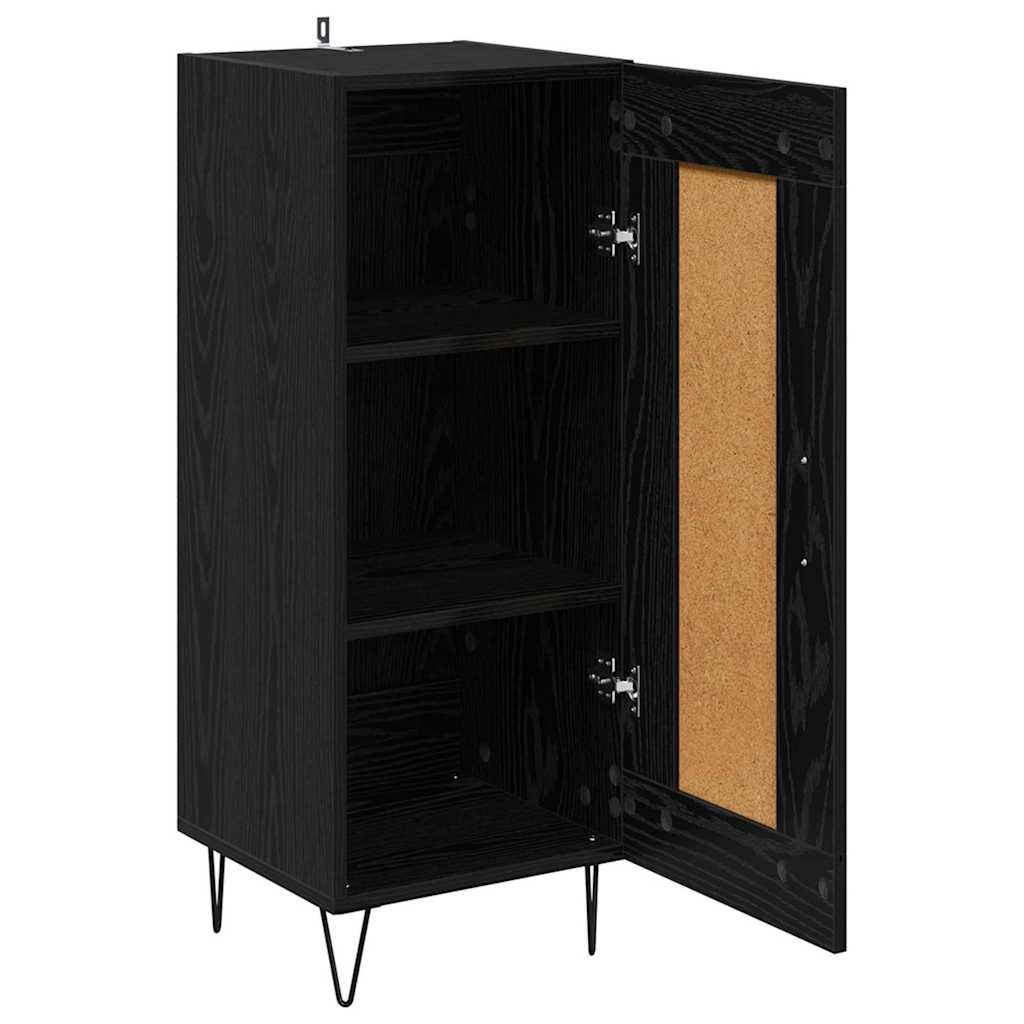 Sideboard Schwarz Eichen-Optik 34,5 x 34 x 90 cm