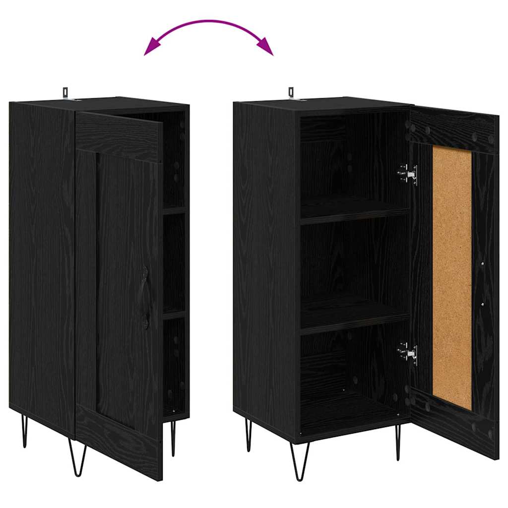 Sideboard Schwarz Eichen-Optik 34,5 x 34 x 90 cm