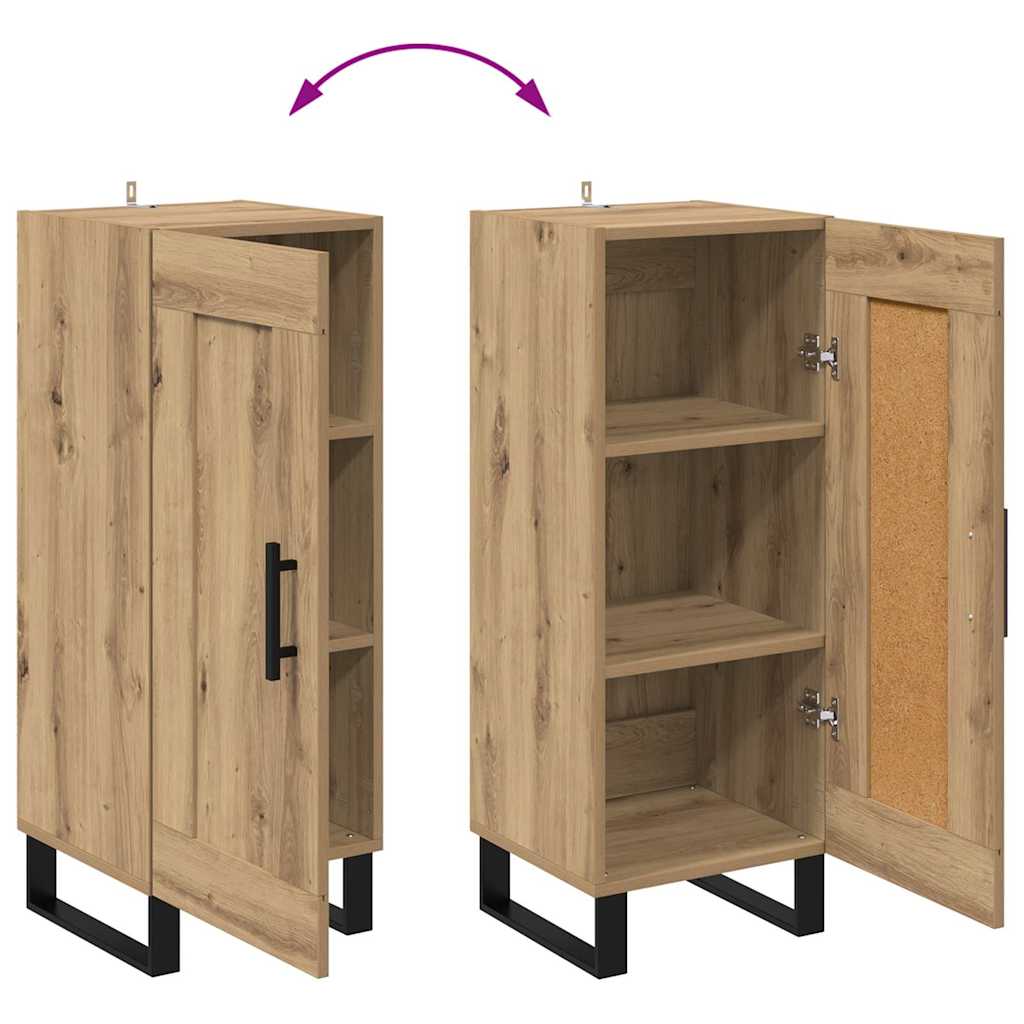 Sideboard Artisan-Eiche 34,5 x 34 x 90 cm Verbundholz und Eisen