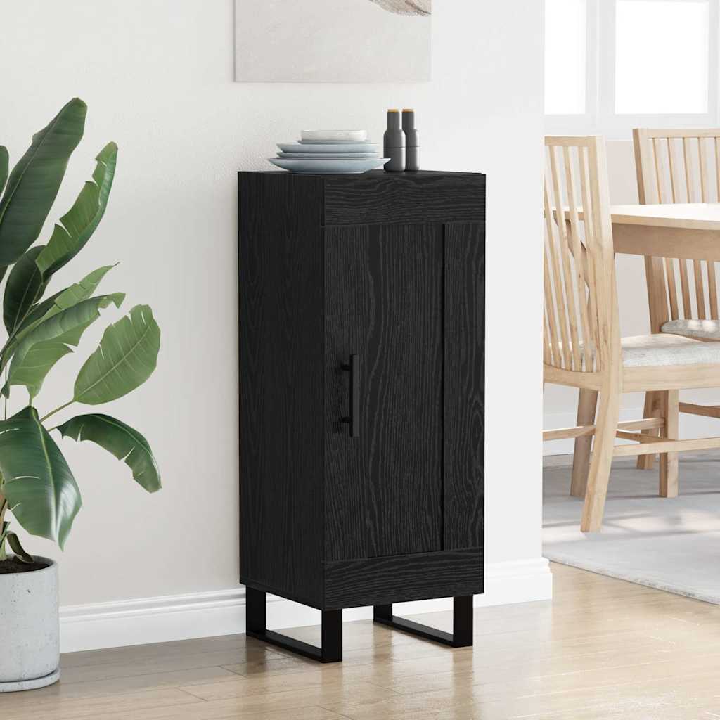 Sideboard Schwarz Eichen-Optik 34,5 x 34 x 90 cm