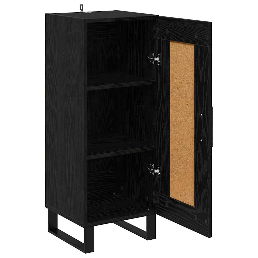 Sideboard Schwarz Eichen-Optik 34,5 x 34 x 90 cm