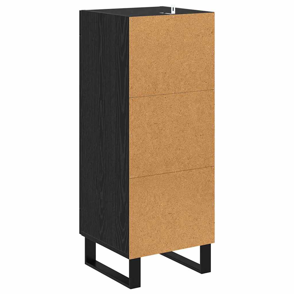 Sideboard Schwarz Eichen-Optik 34,5 x 34 x 90 cm