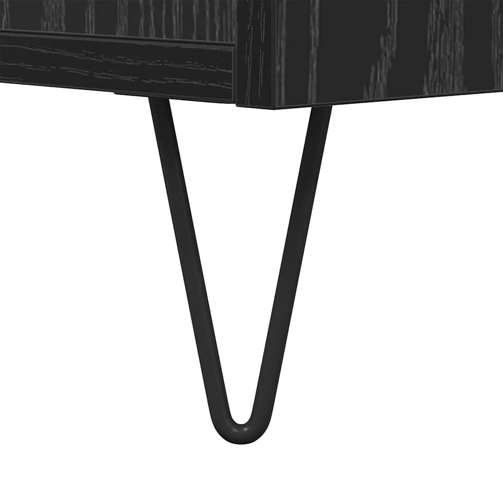 Couchtisch Schwarz Eichen-Optik 80 x 80 x 36.5 cm Holzwerkstoff