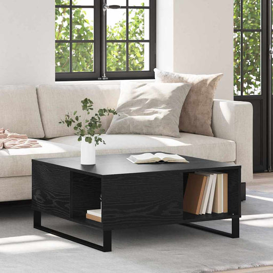 Couchtisch Schwarz Eichen-Optik 80 x 80 x 36.5 cm Holzwerkstoff