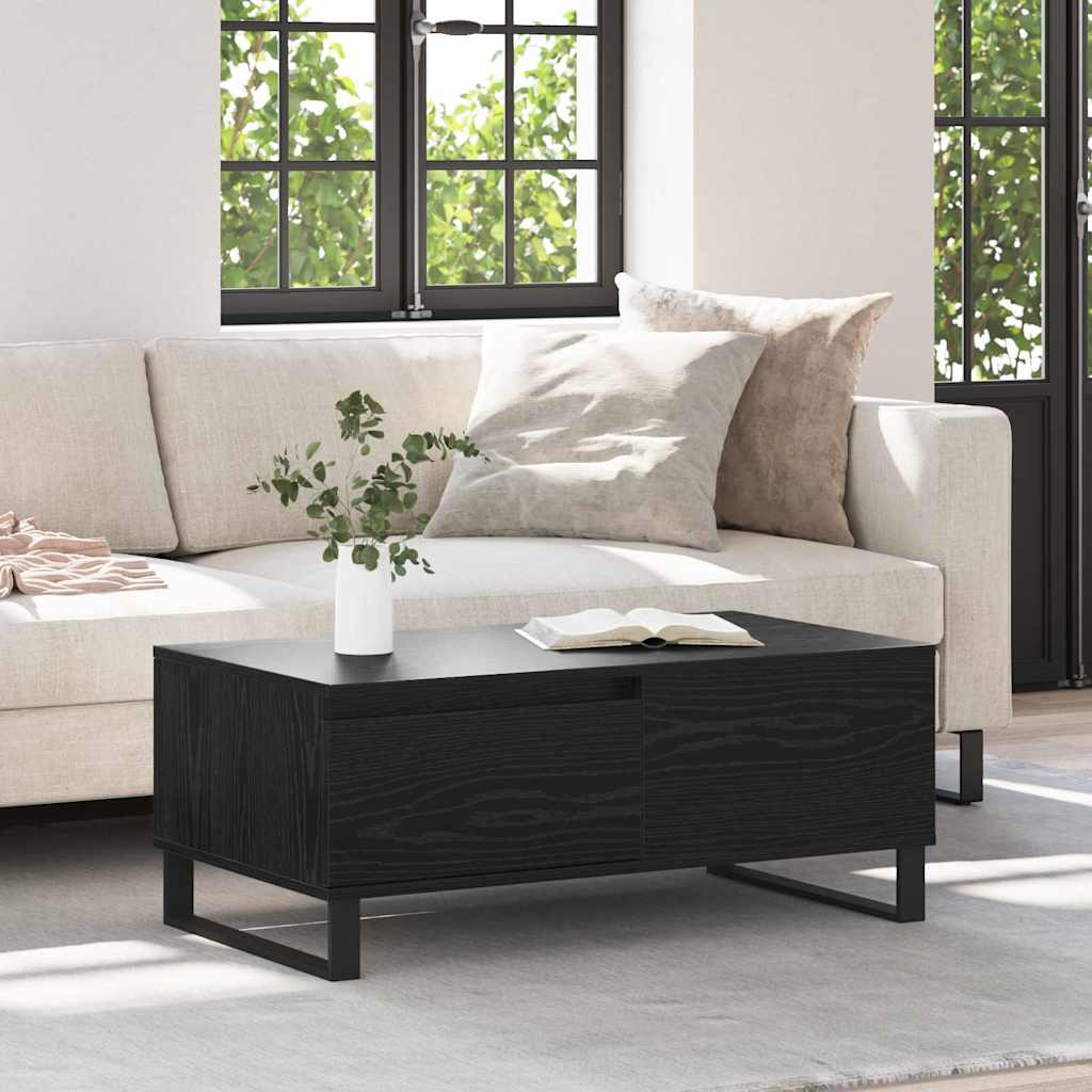 Couchtisch Schwarz Eichen-Optik 90 x 50 x 36,5 cm Holzwerkstoff
