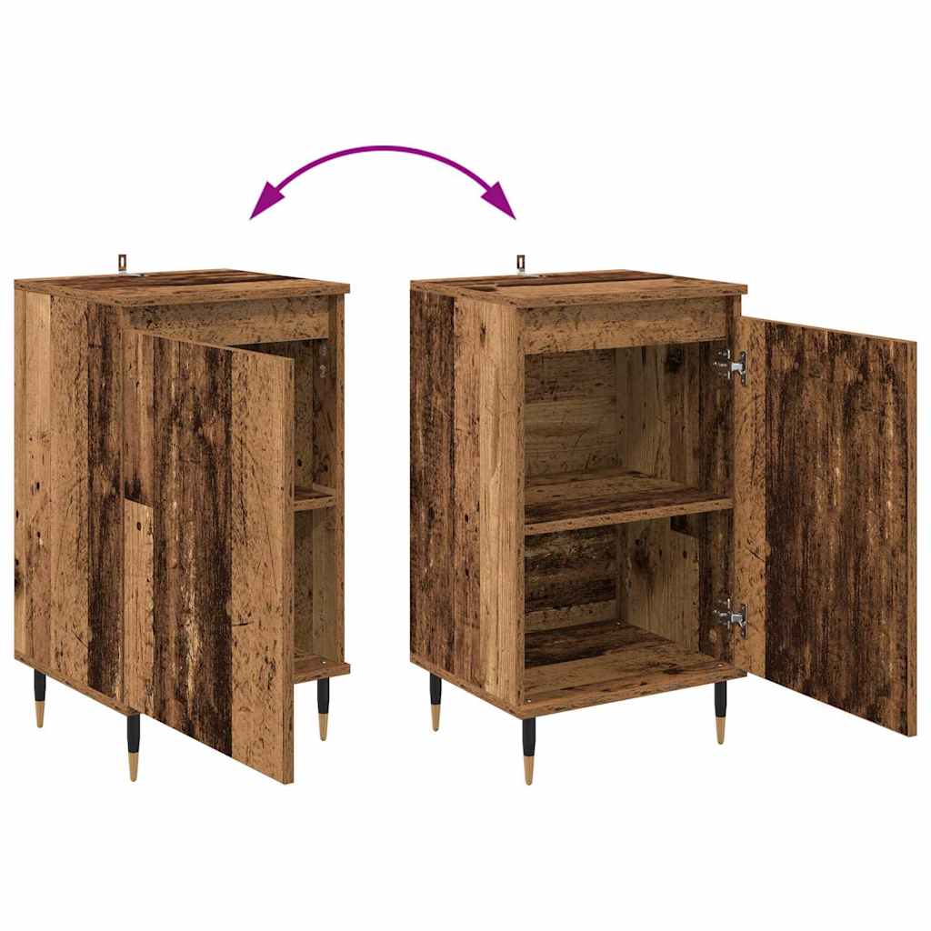 Sideboard 2 stk. Altholz 40 x 35 x 70 cm Verbundholz und Eisen
