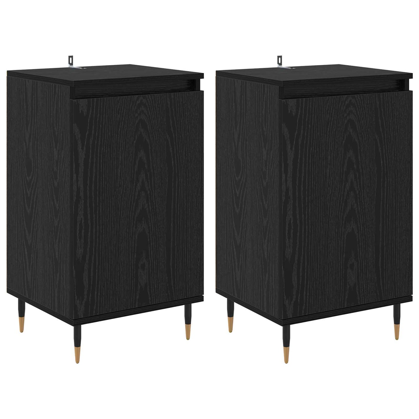 Sideboard 2 stk. Schwarz Eichen-Optik 40 x 35 x 70 cm