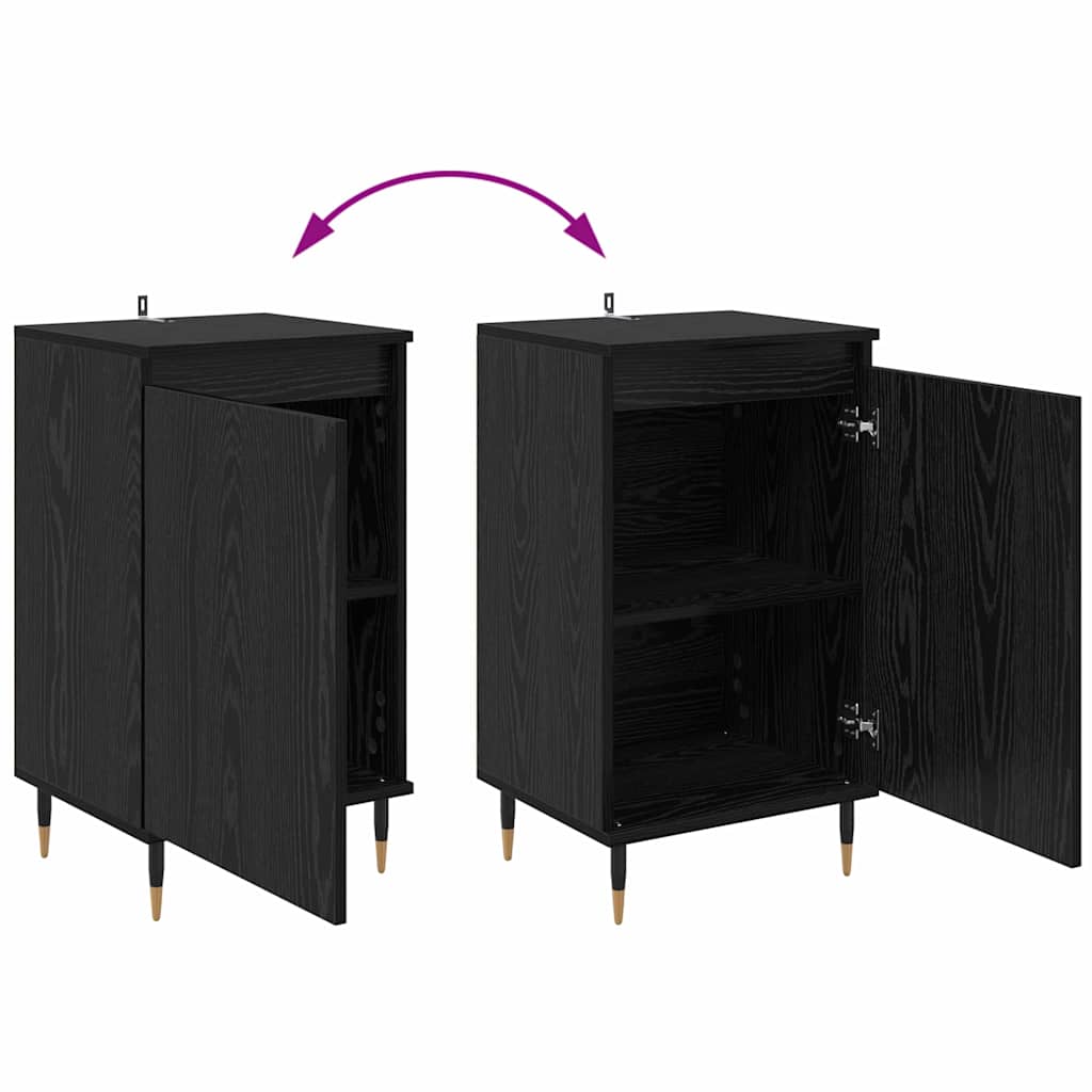 Sideboard 2 stk. Schwarz Eichen-Optik 40 x 35 x 70 cm