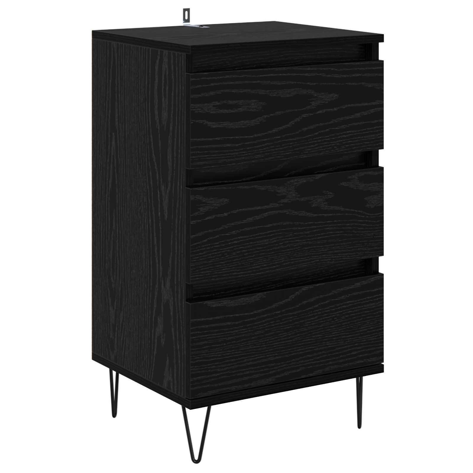 Sideboard Schwarz Eichen-Optik 40 x 35 x 70 cm