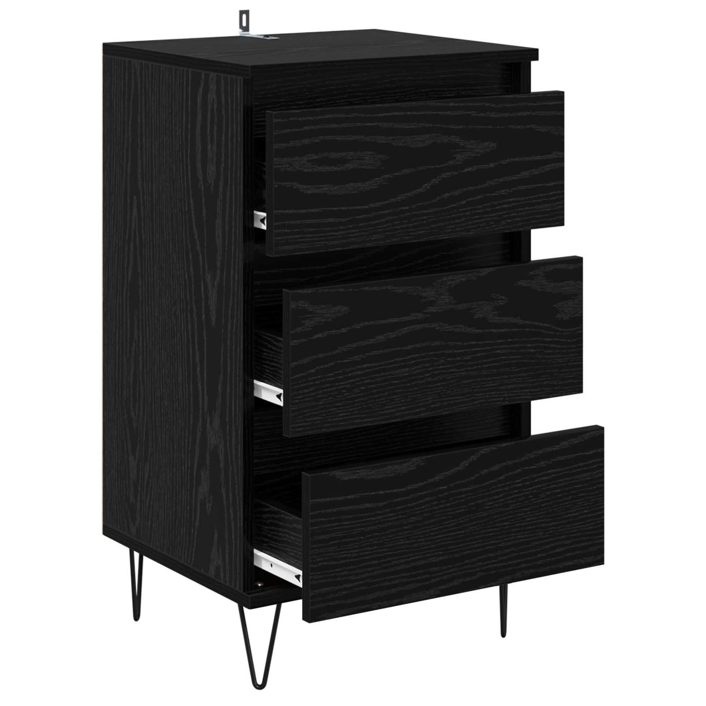 Sideboard Schwarz Eichen-Optik 40 x 35 x 70 cm