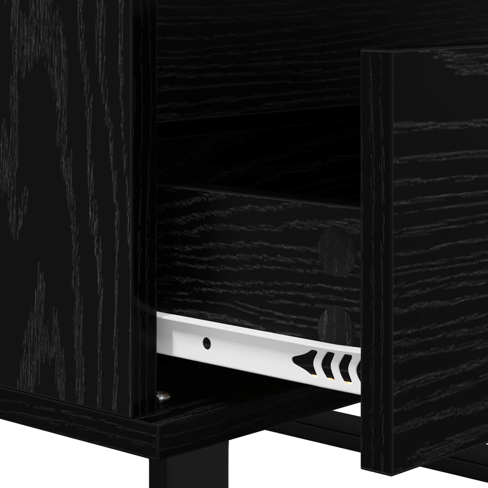 Sideboard Schwarz Eichen-Optik Holzwerkstoff