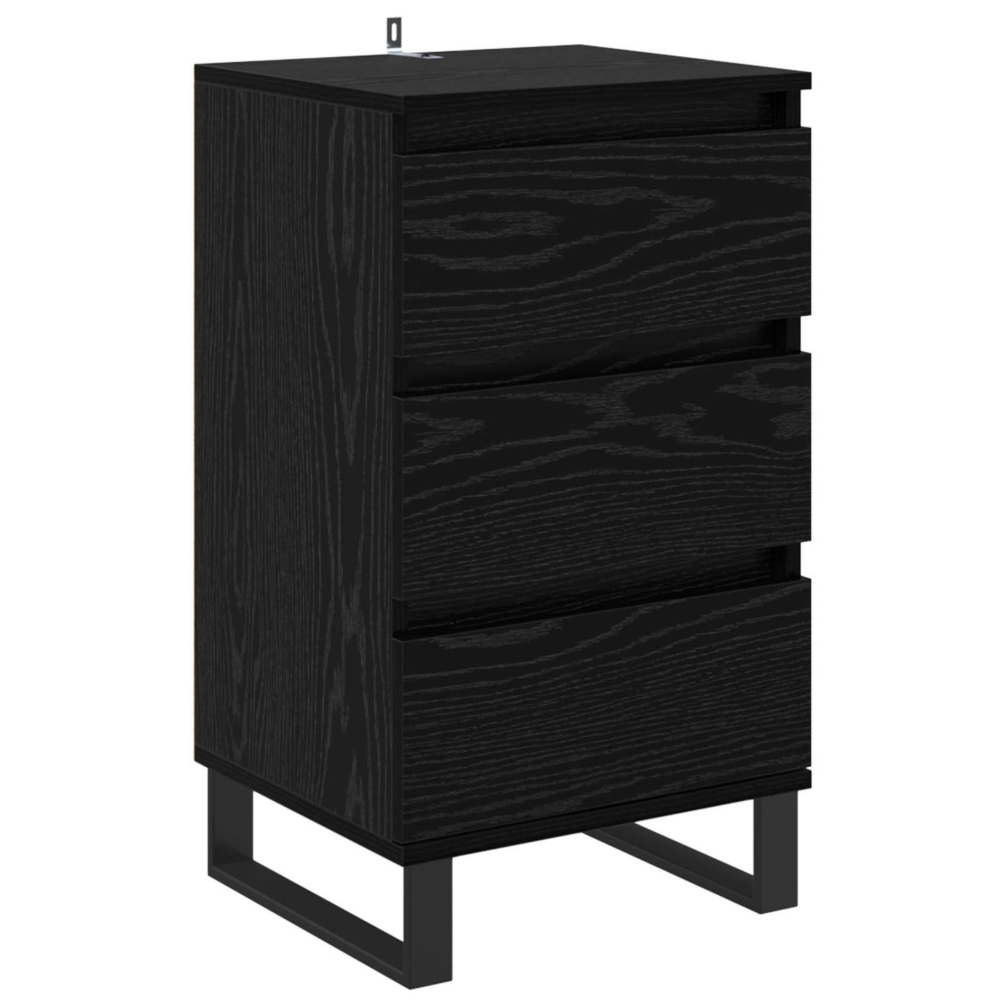 Sideboard Schwarz Eichen-Optik Holzwerkstoff