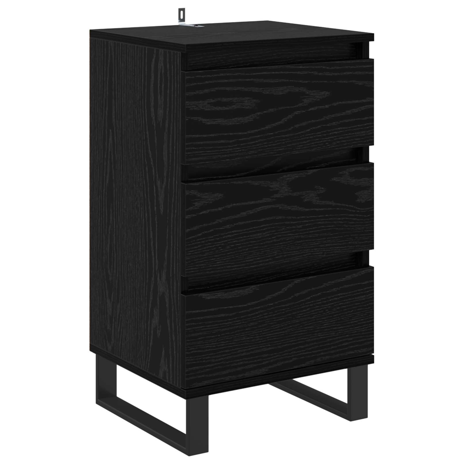 Sideboard Schwarz Eichen-Optik Holzwerkstoff