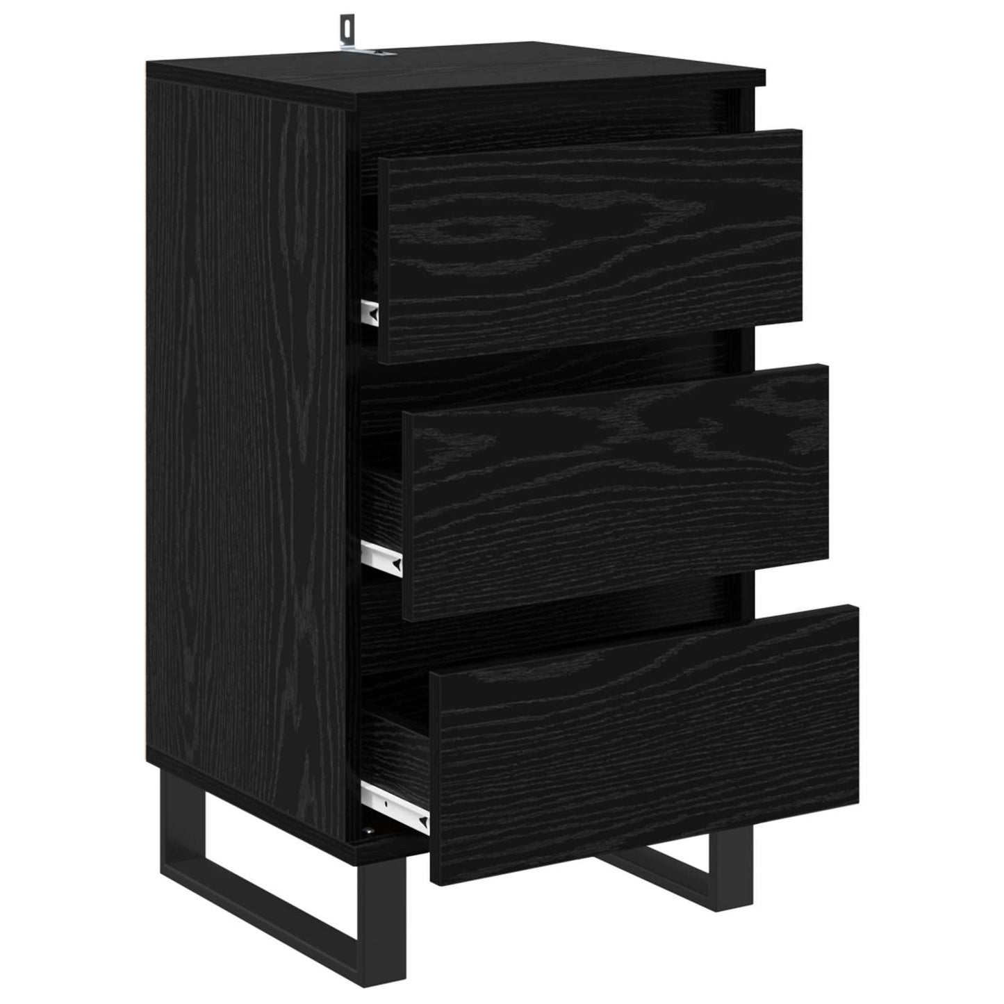 Sideboard Schwarz Eichen-Optik Holzwerkstoff