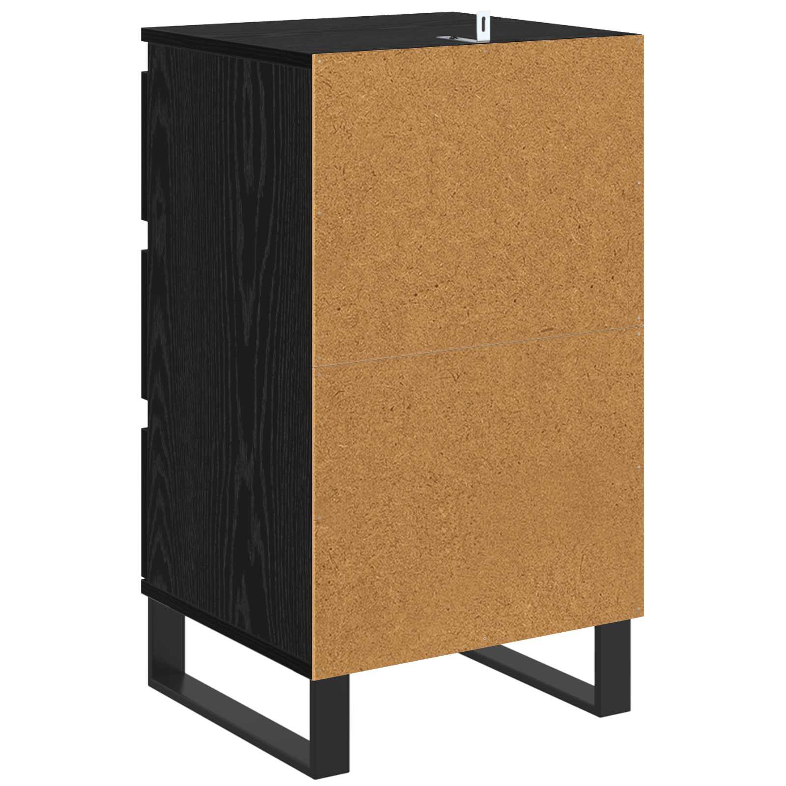 Sideboard Schwarz Eichen-Optik Holzwerkstoff