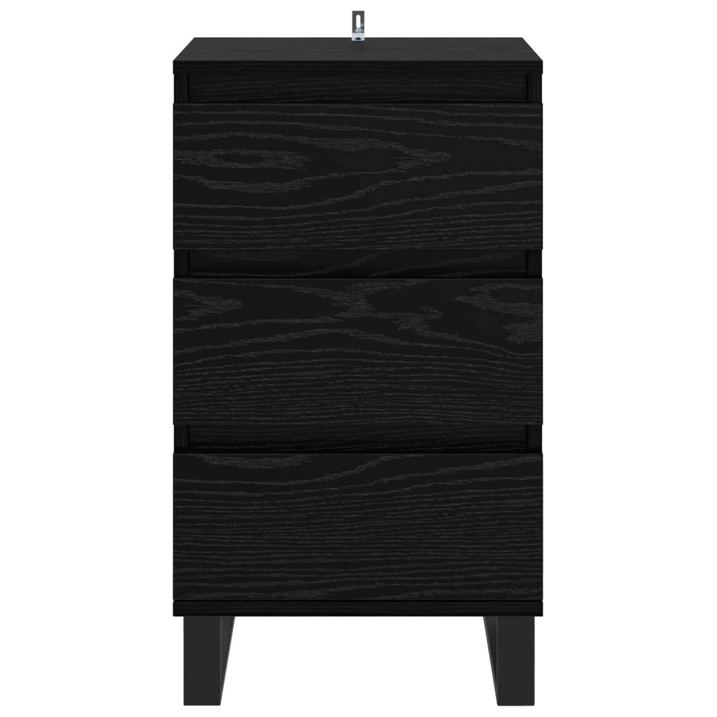 Sideboard Schwarz Eichen-Optik Holzwerkstoff