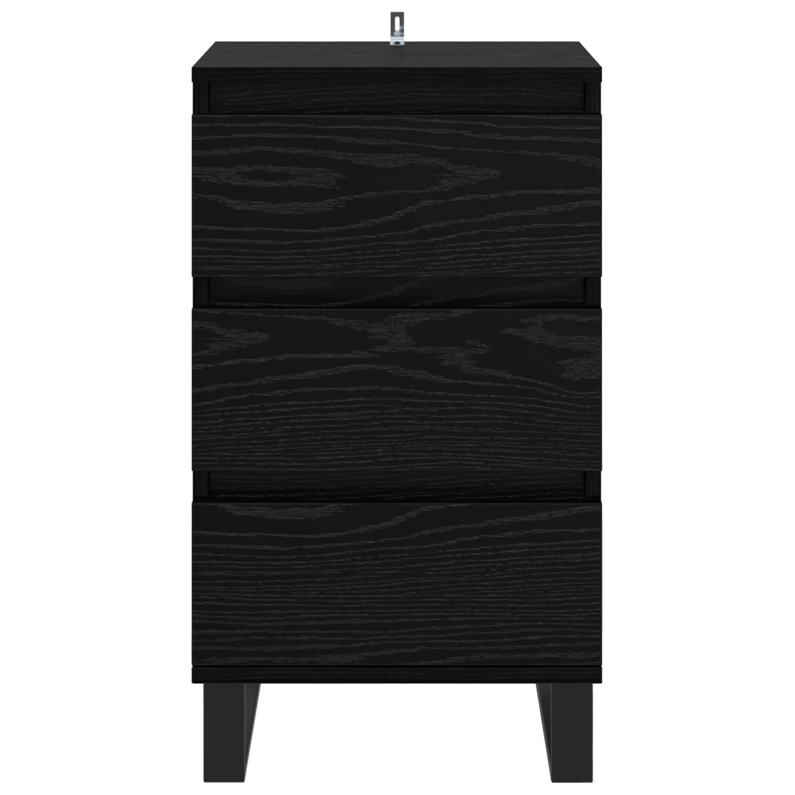 Sideboard Schwarz Eichen-Optik Holzwerkstoff