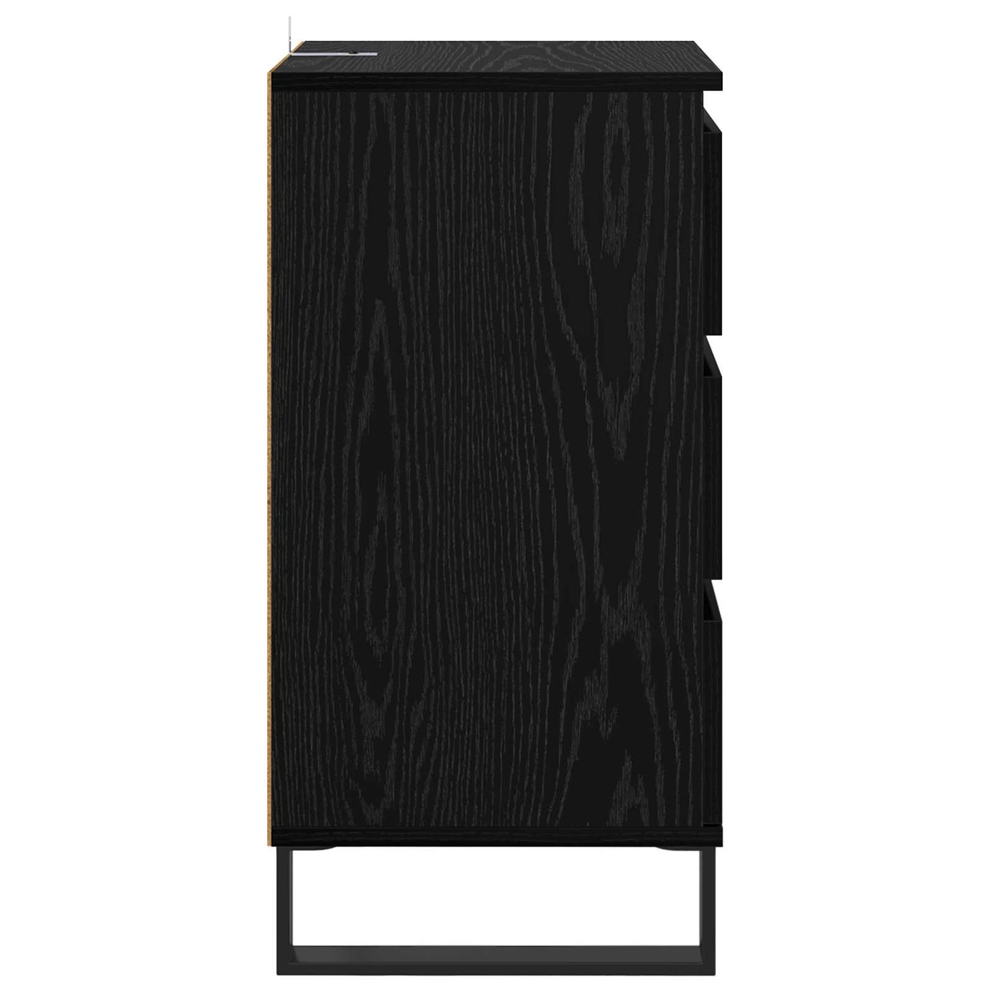 Sideboard Schwarz Eichen-Optik Holzwerkstoff
