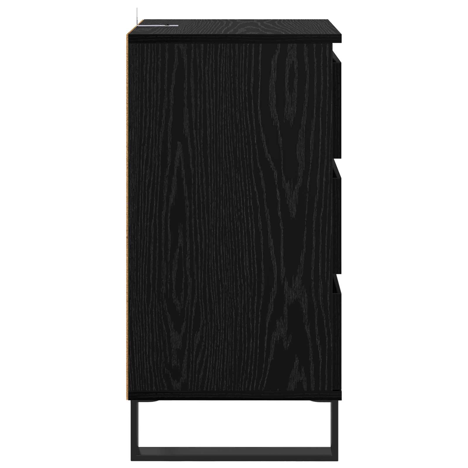 Sideboard Schwarz Eichen-Optik Holzwerkstoff