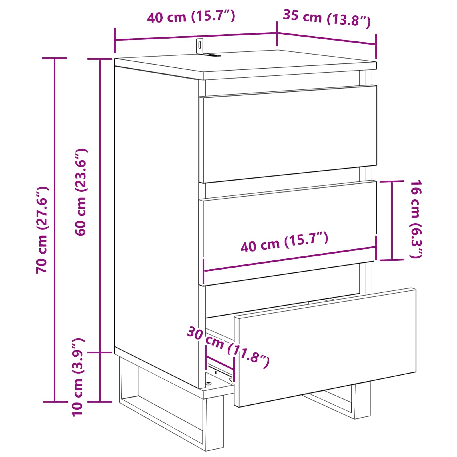 Sideboard Schwarz Eichen-Optik Holzwerkstoff