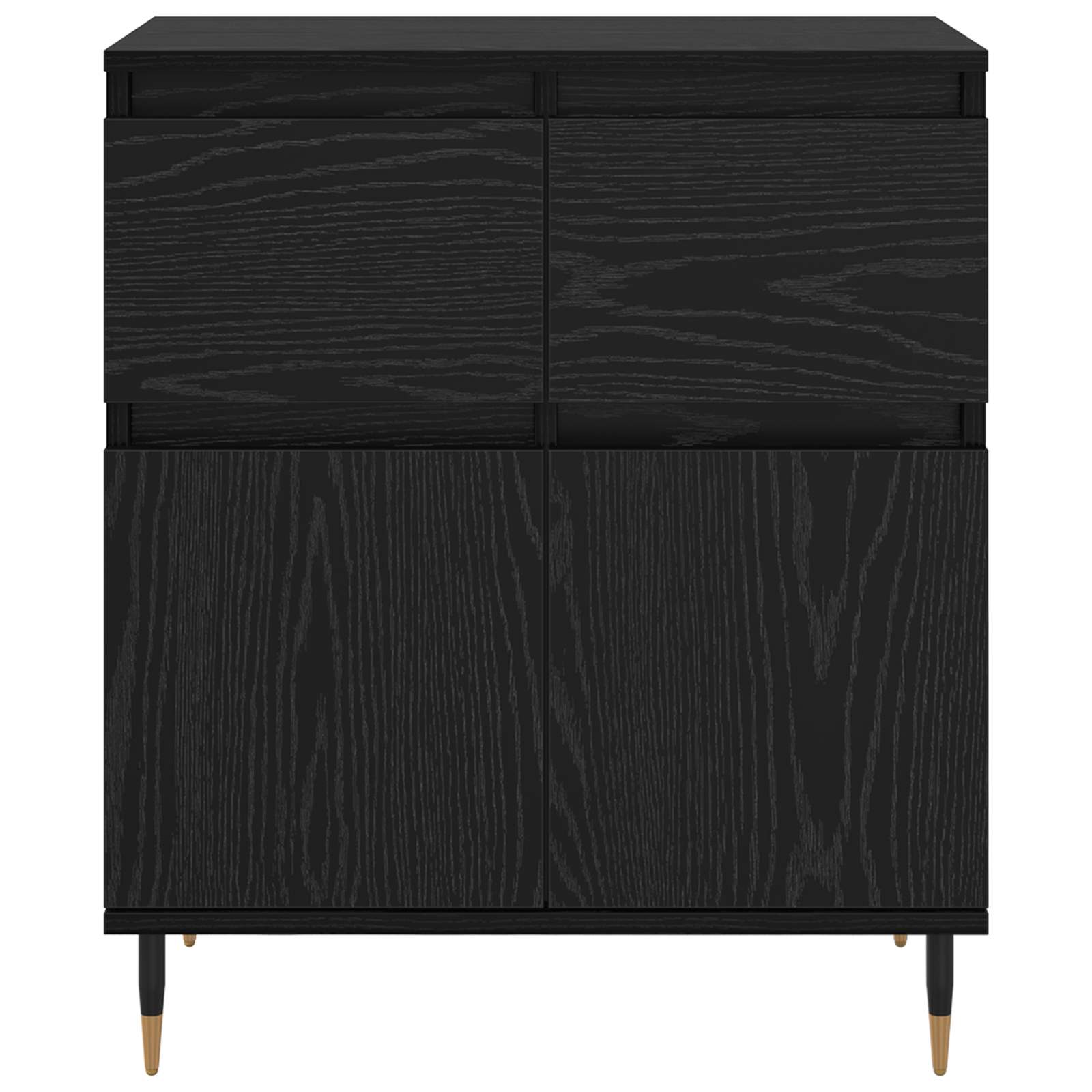 Sideboard mit Schubladen Schwarz Eichen-Optik 60 x 35 x 70 cm