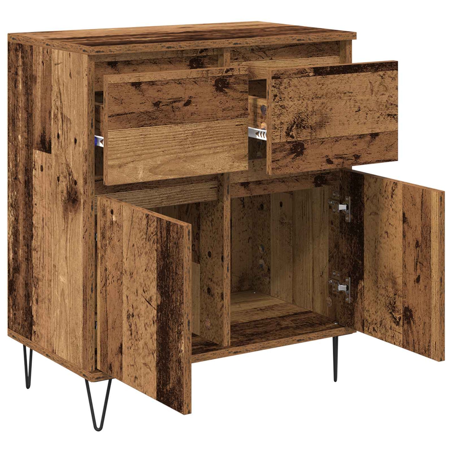 Sideboard Altholz 60 x 35 x 70 cm Verbundholz und Eisen