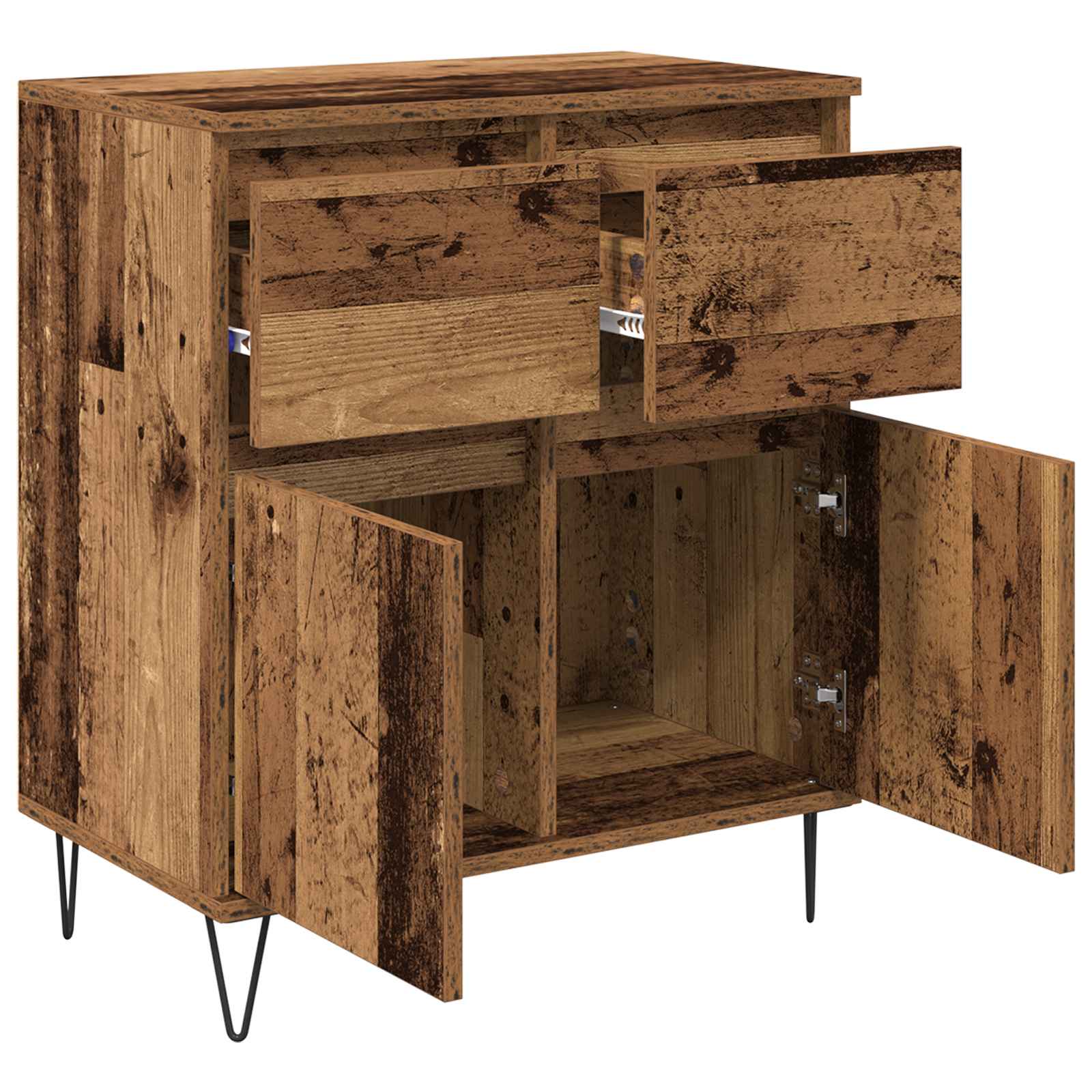 Sideboard Altholz 60 x 35 x 70 cm Verbundholz und Eisen