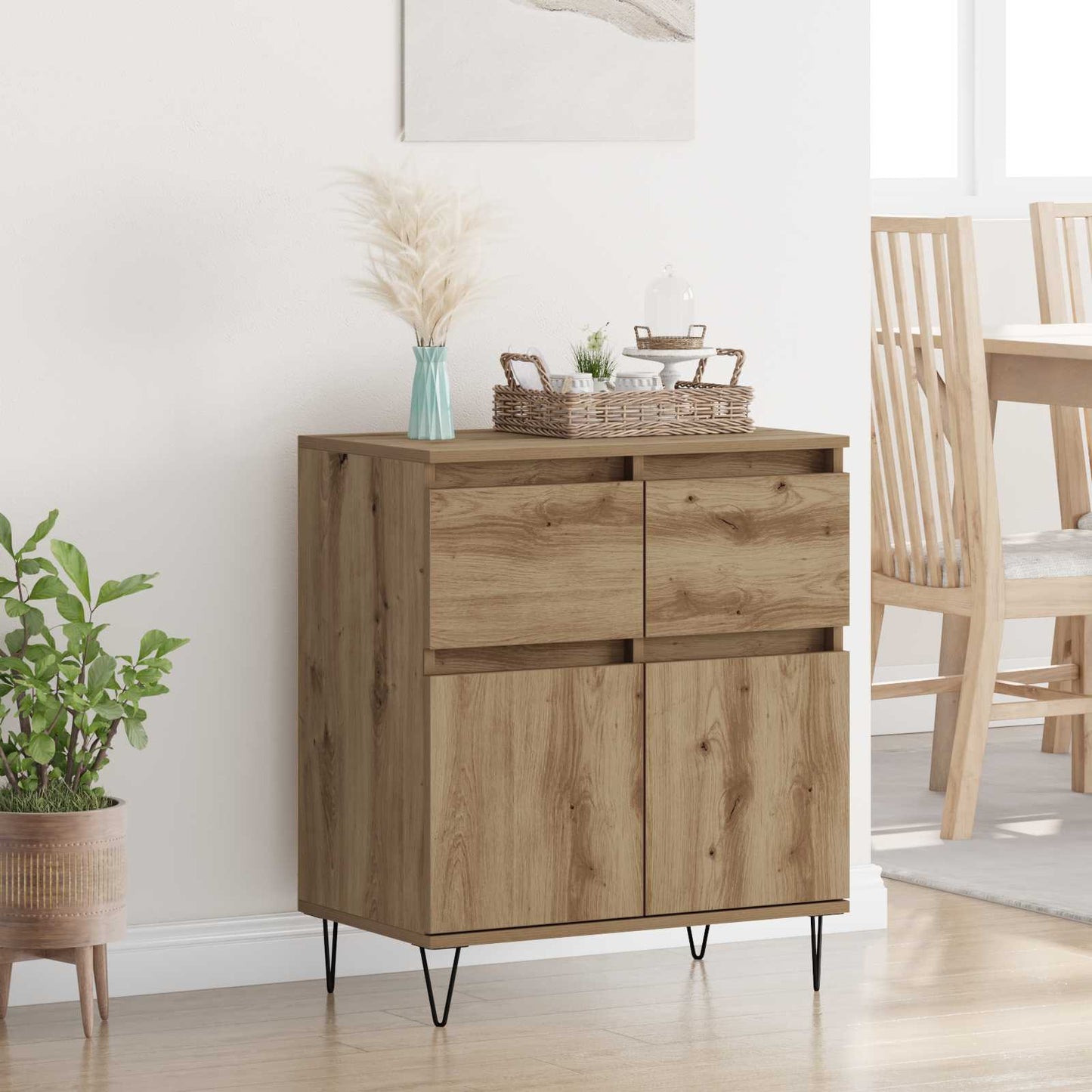 Sideboard Artisan-Eiche 60 x 35 x 70 cm Verbundholz und Eisen