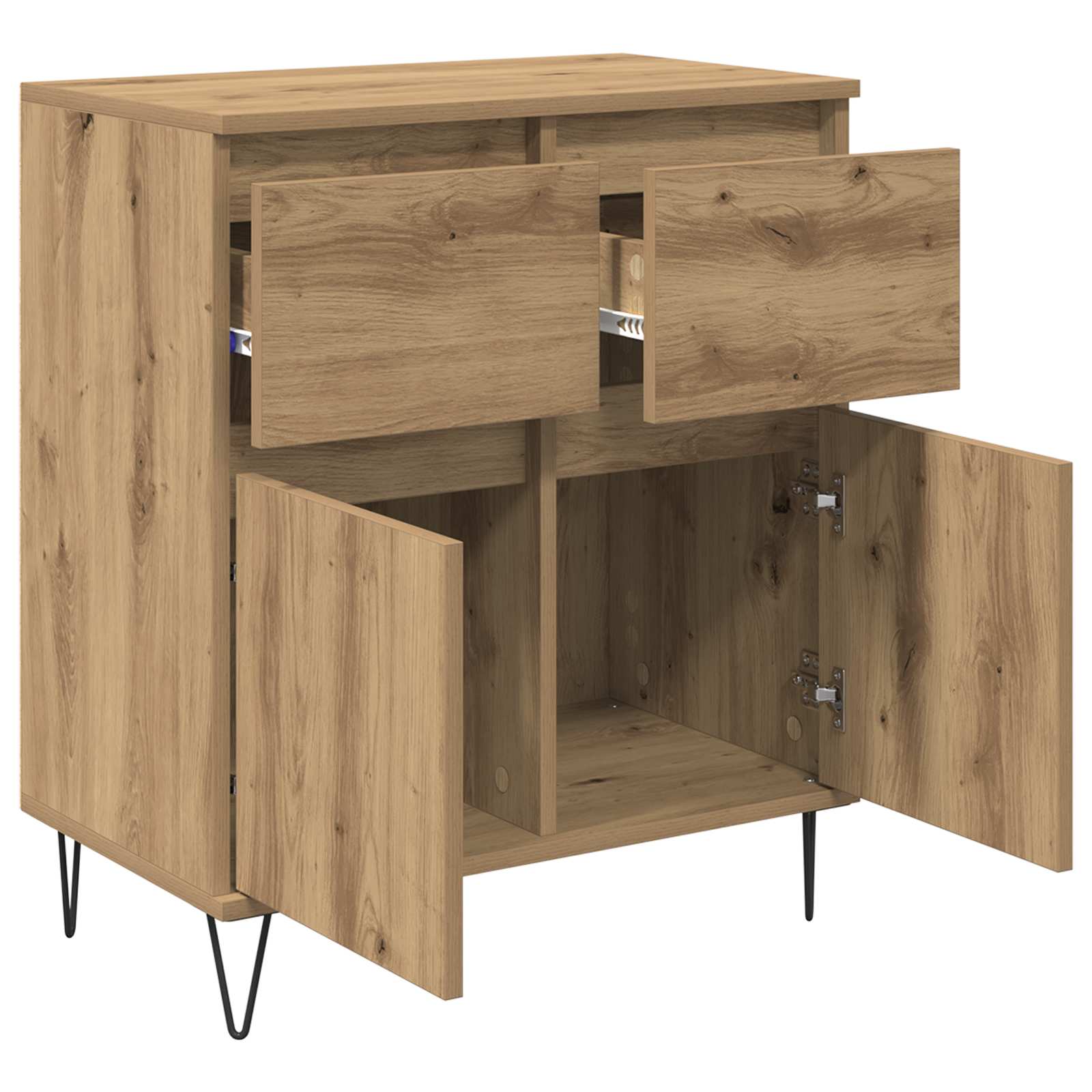 Sideboard Artisan-Eiche 60 x 35 x 70 cm Verbundholz und Eisen