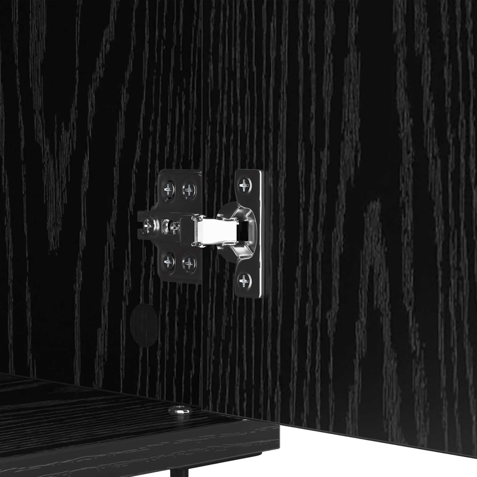 Sideboard Schwarz Eichen-Optik 60 x 35 x 70 cm