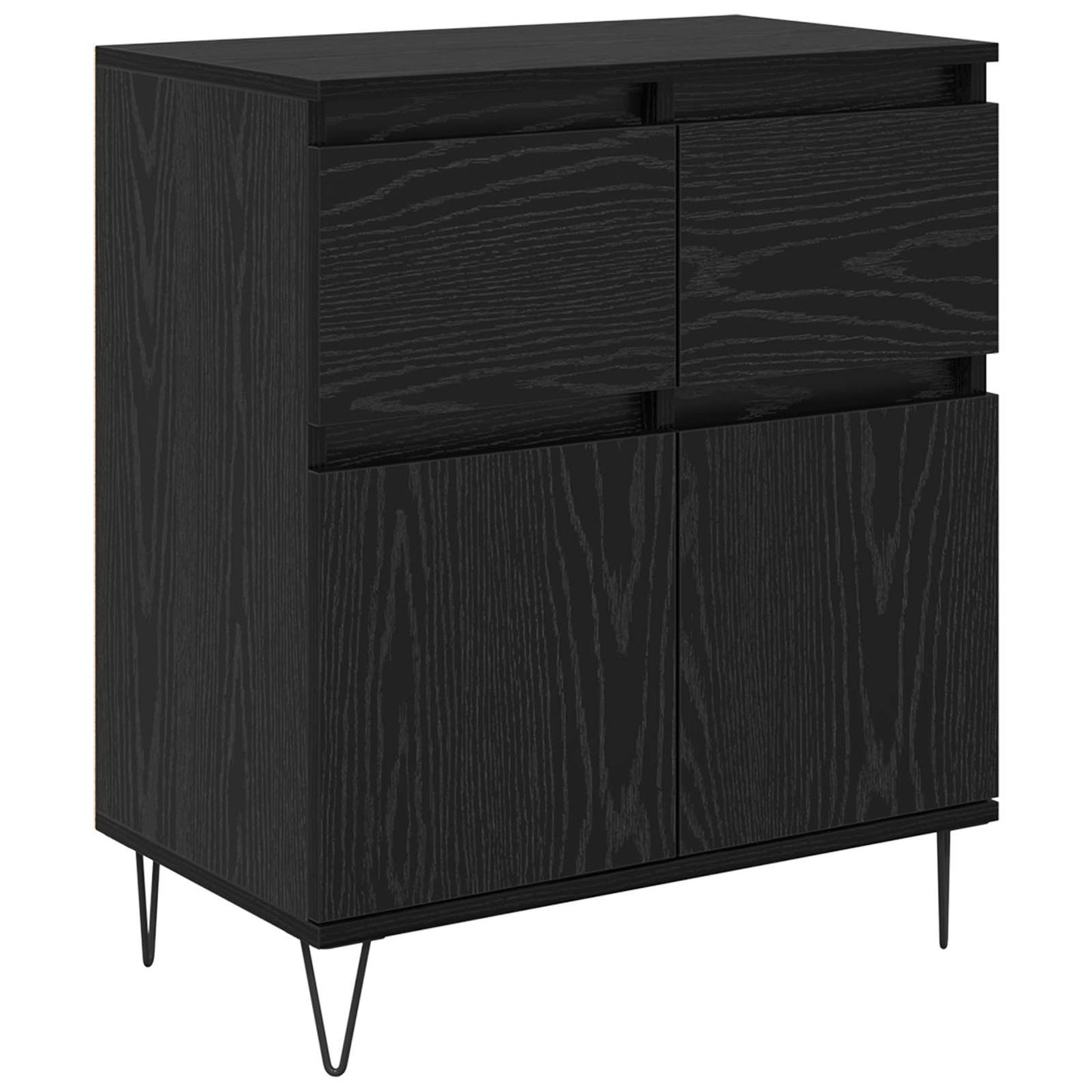 Sideboard Schwarz Eichen-Optik 60 x 35 x 70 cm