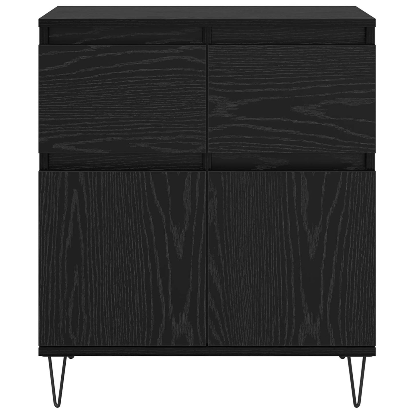 Sideboard Schwarz Eichen-Optik 60 x 35 x 70 cm