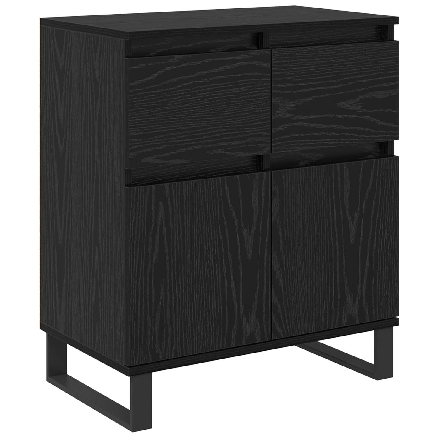 Sideboard Schwarz Eichen-Optik 60 x 35 x 70 cm
