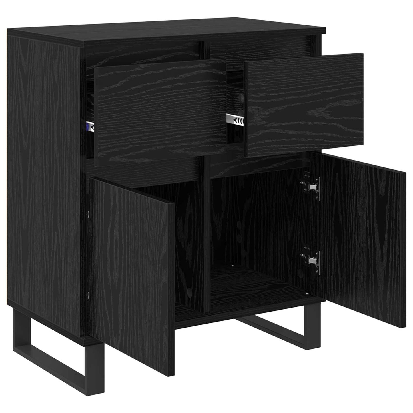 Sideboard Schwarz Eichen-Optik 60 x 35 x 70 cm