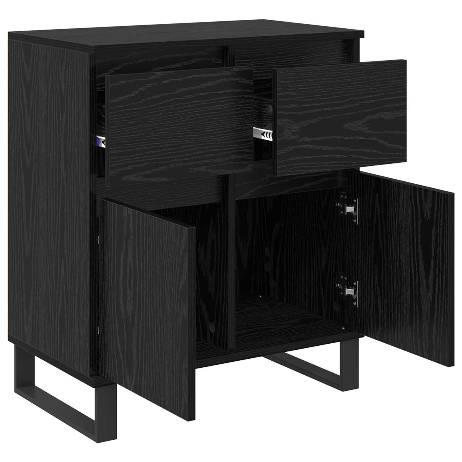 Sideboard Schwarz Eichen-Optik 60 x 35 x 70 cm