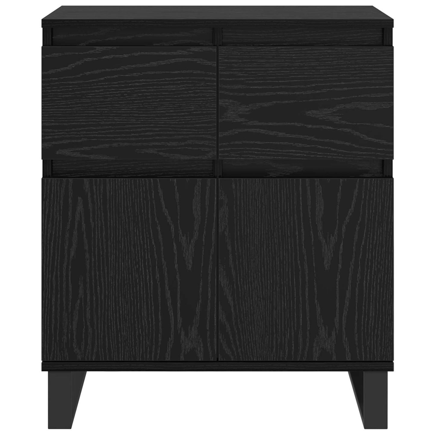 Sideboard Schwarz Eichen-Optik 60 x 35 x 70 cm